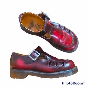 Dr. Martens Red Oxfords with Buckles - Sz 5